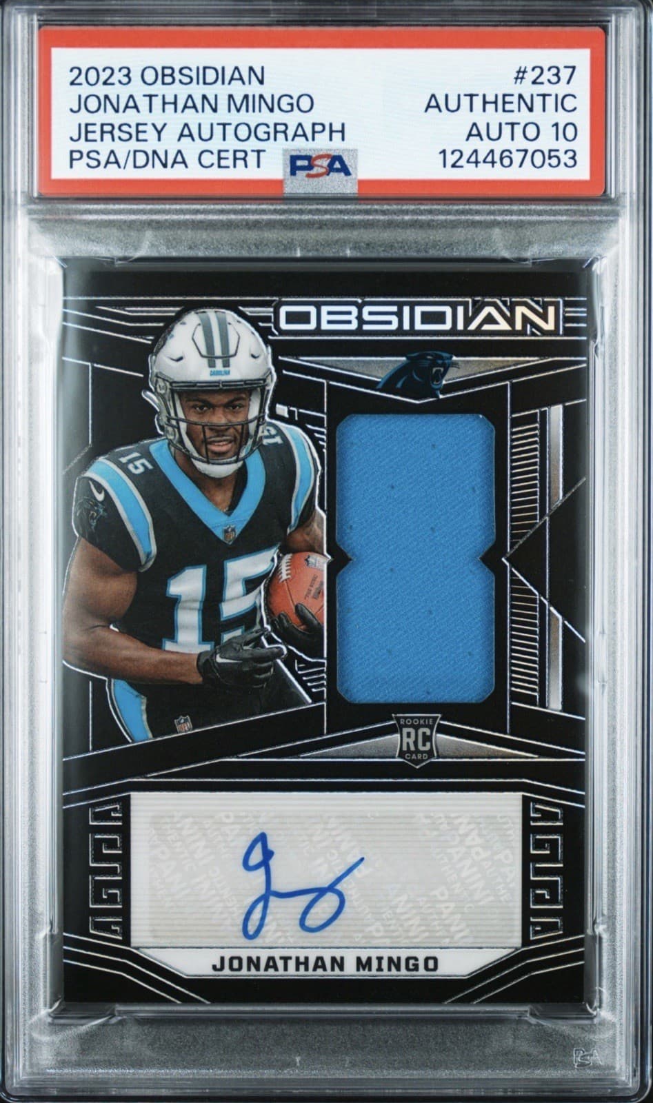 Jonathan Mingo Panini Obsidian #237 Jersey Autograph