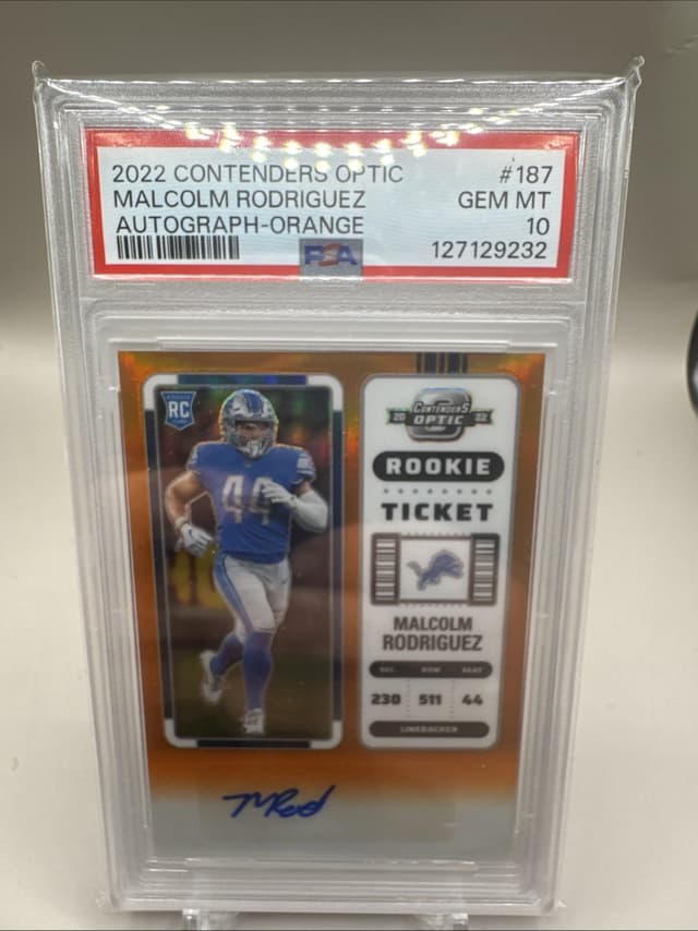 Malcolm Rodriguez Panini Contenders Optic #187 Autograph-Orange