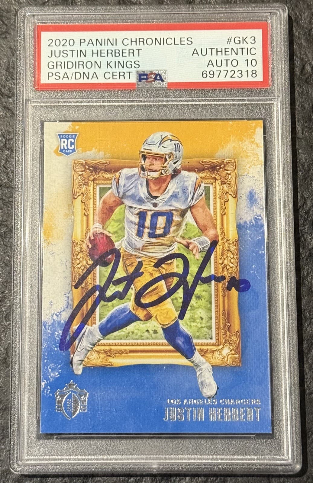 Justin Herbert Panini Chronicles Gridiron Kings #GK3 Signature