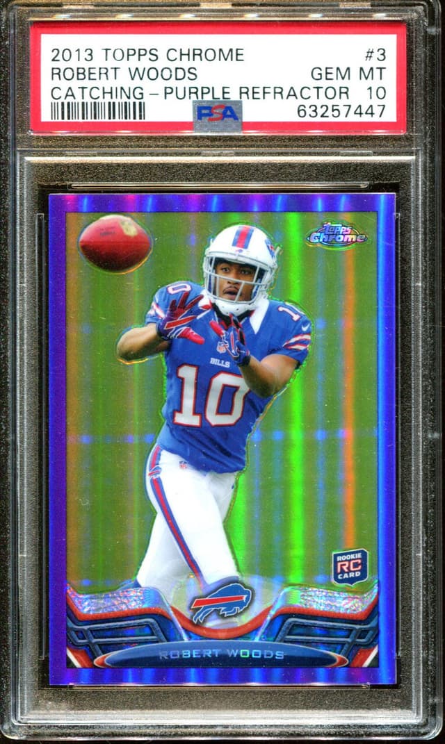 Robert Woods Topps Chrome #3 Catching-Purple Refractor