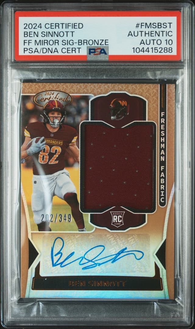 Ben Sinnott Panini Certified Freshman Fabric Mirror Signatures #FMSBST Bronze