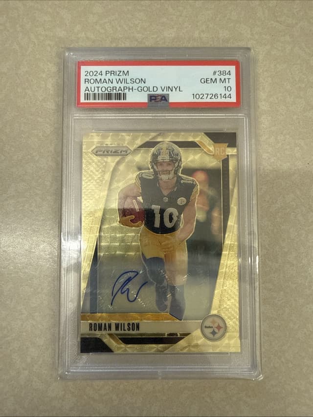 Roman Wilson Panini Prizm #384 Autograph-Gold Vinyl
