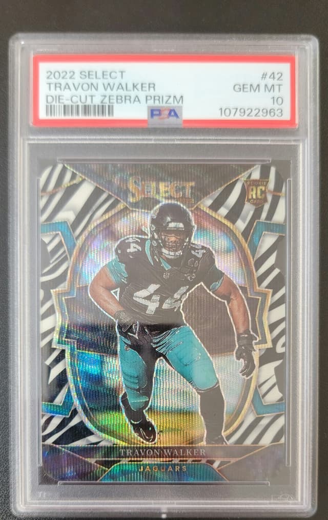 Travon Walker Panini Select #42 Die-Cut Zebra Prizm