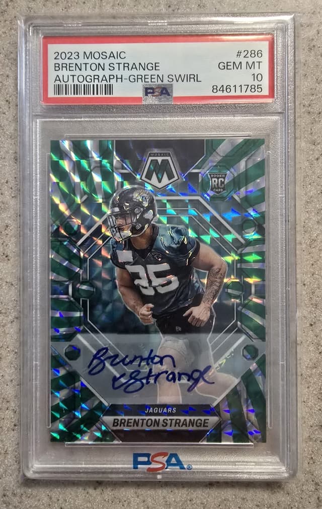 Brenton Strange Panini Mosaic #286 Autograph-Green Swirl
