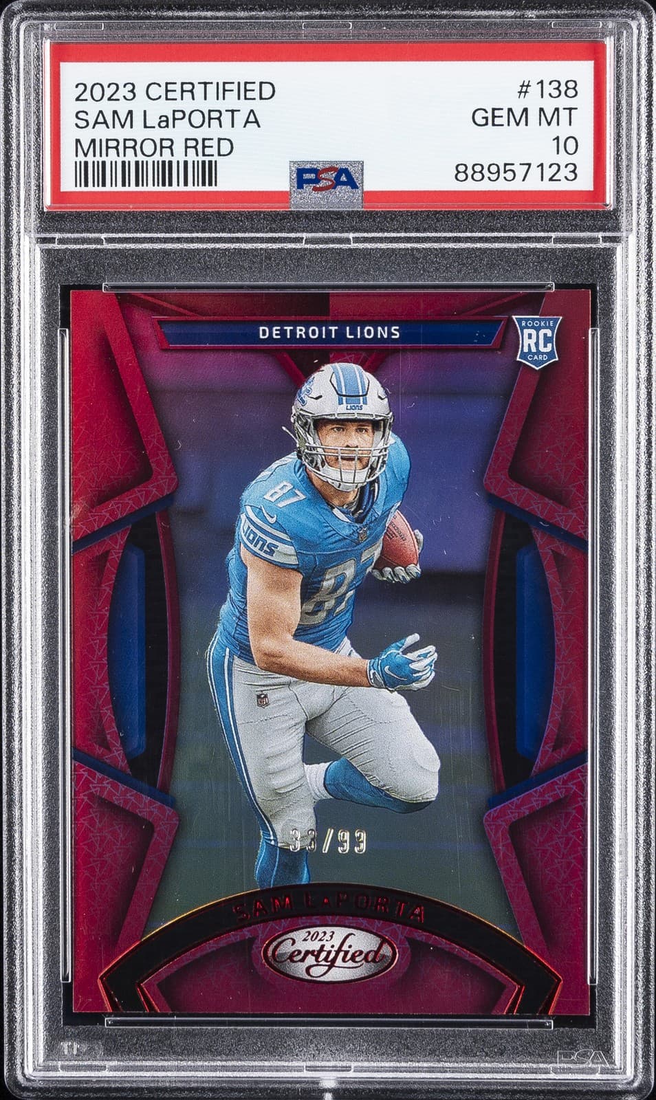 Sam LaPorta Panini Certified #138 Mirror Red