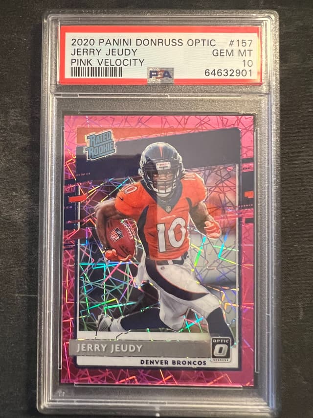 Jerry Jeudy Panini Donruss Optic #157 Pink Velocity