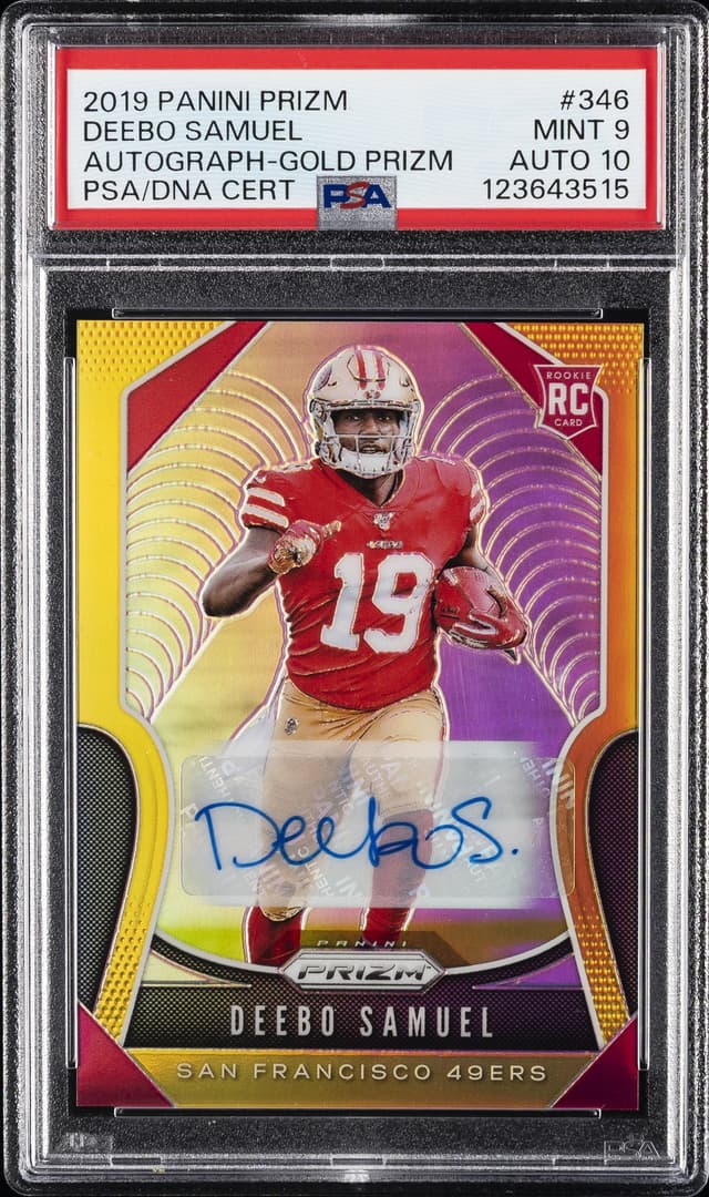 Deebo Samuel Panini Prizm #346 Autograph-Gold Prizm