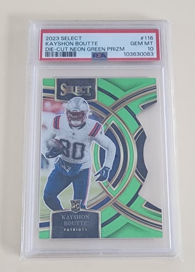 Kayshon Boutte Panini Select #116 Die-Cut Neon Green Prizm
