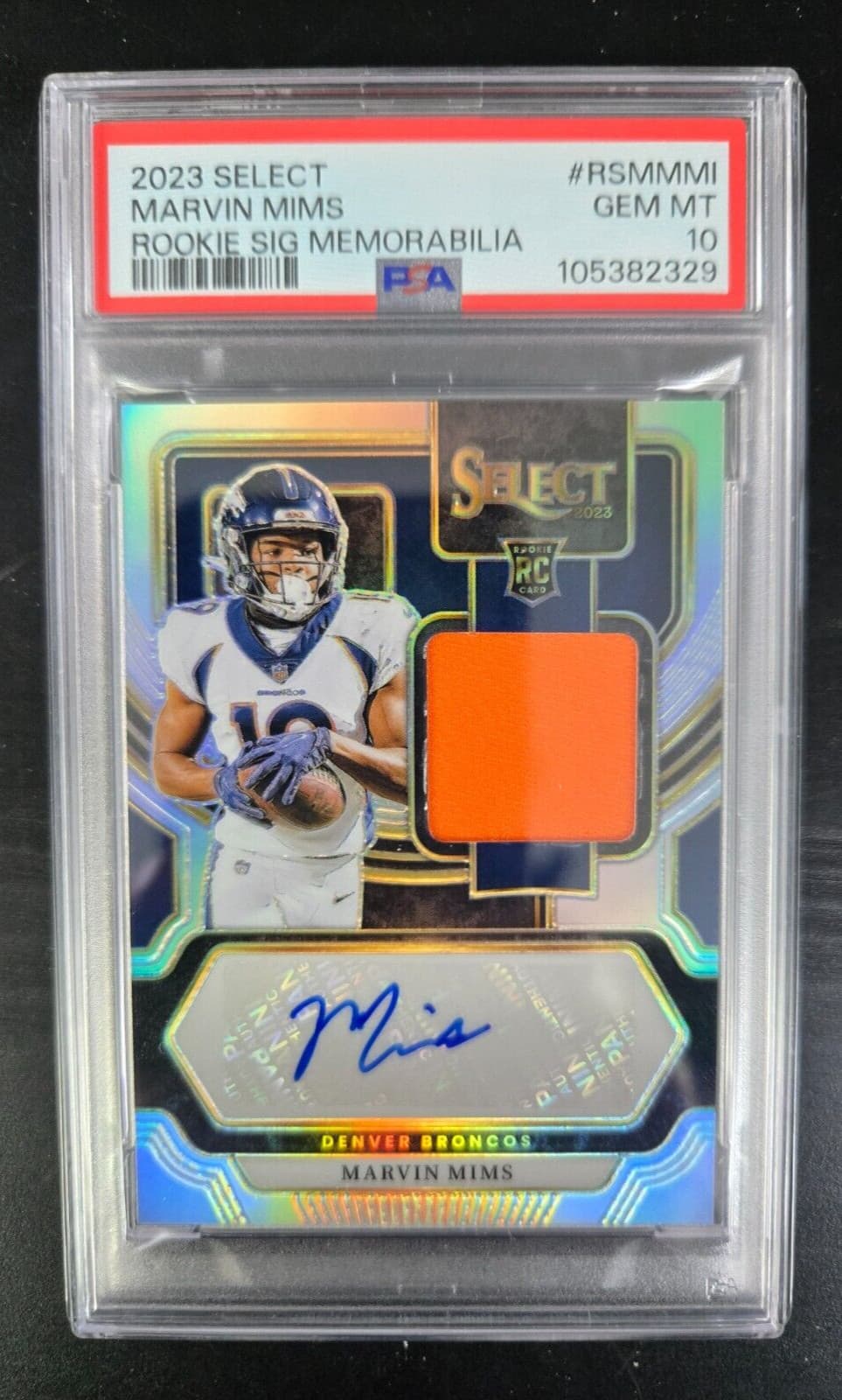 Marvin Mims Panini Select Rookie Signature Memorabilia #RSMMMI Base