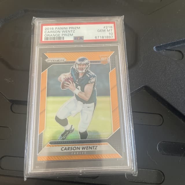 Carson Wentz Panini Prizm #218 Orange Prizm