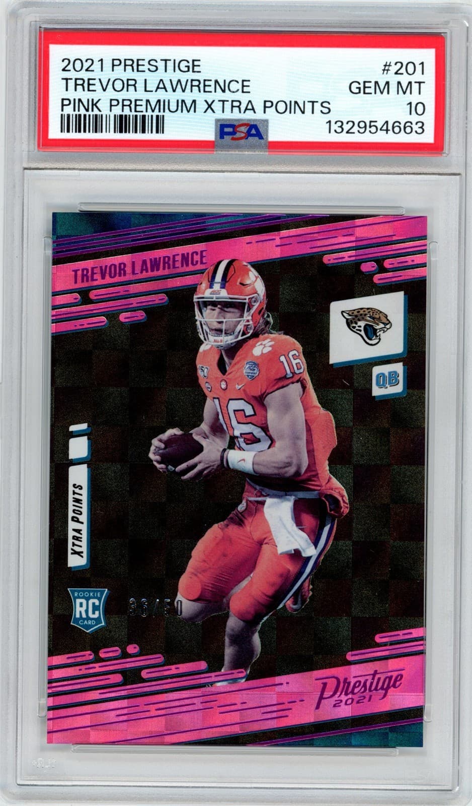 Trevor Lawrence Panini Prestige #201 Pink Premium Xtra Points
