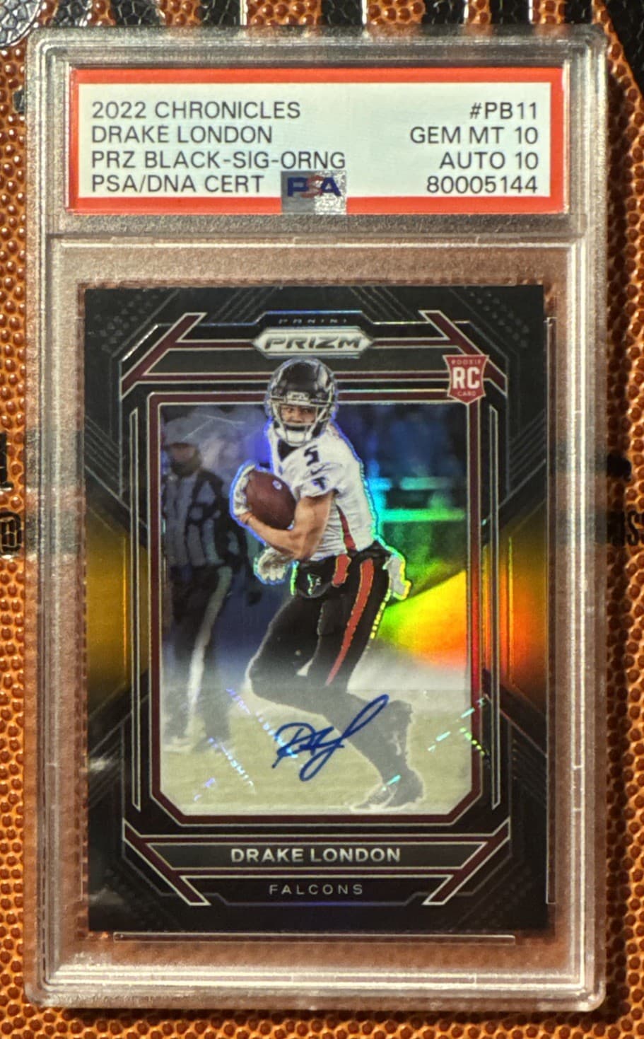 Drake London Panini Chronicles Prizm Black #PB11 Signature