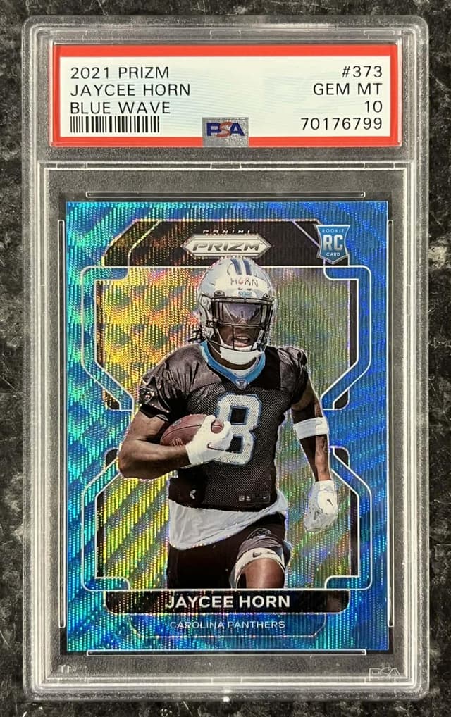 Jaycee Horn Panini Prizm #373 Blue Wave
