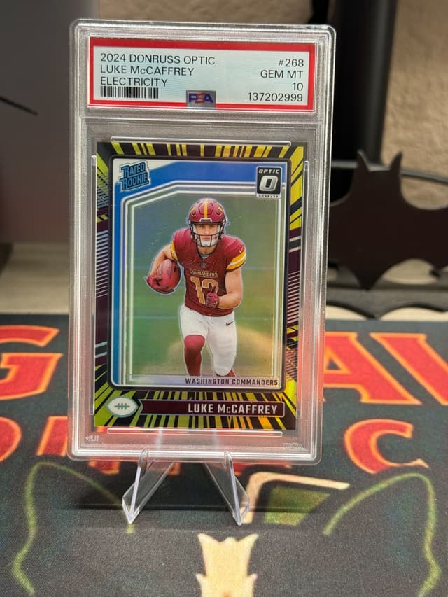 Luke McCaffrey Panini Donruss Optic #268 Electricity