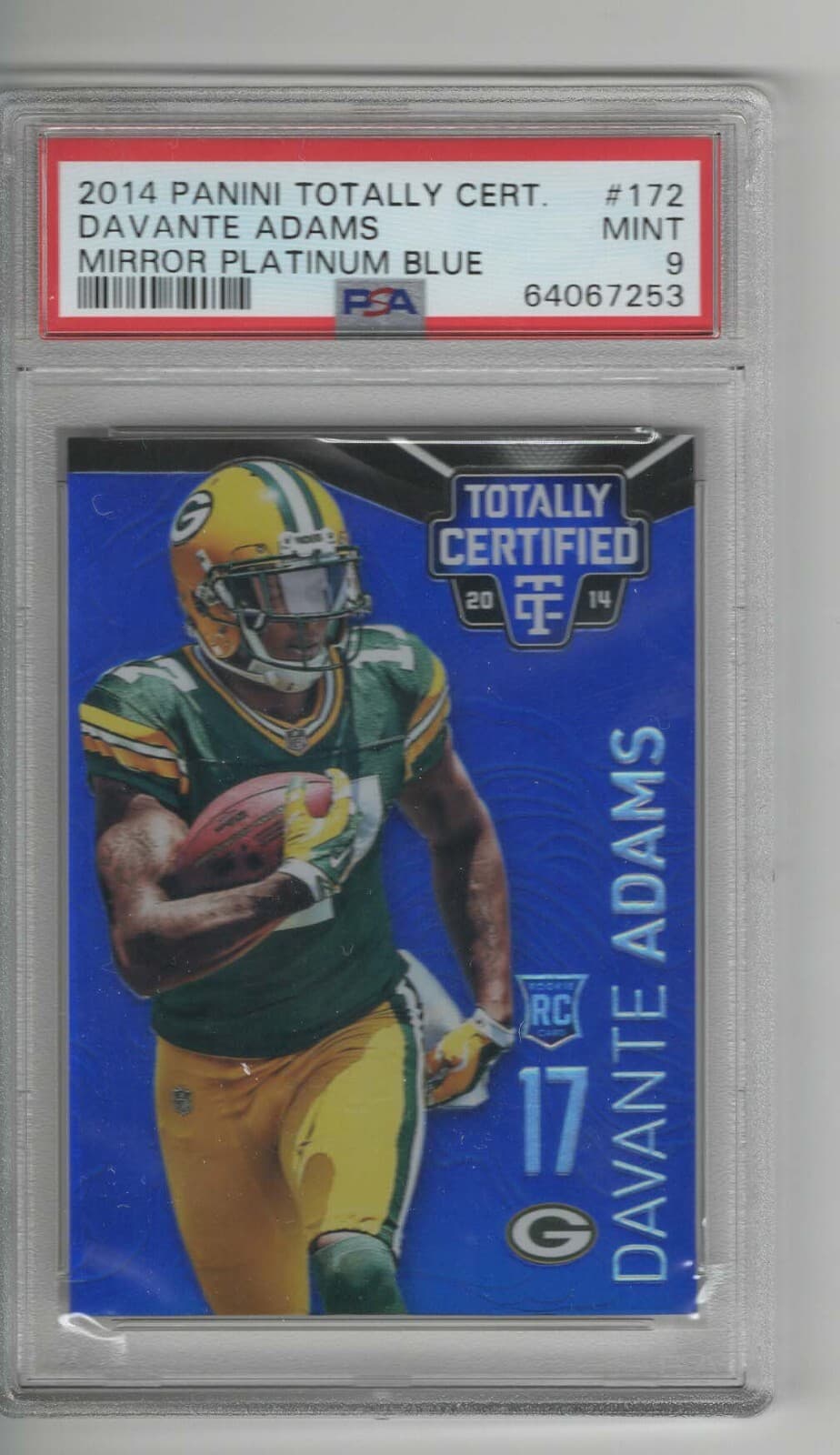 Davante Adams Panini Totally Certified #172 Mirror Platinum Blue