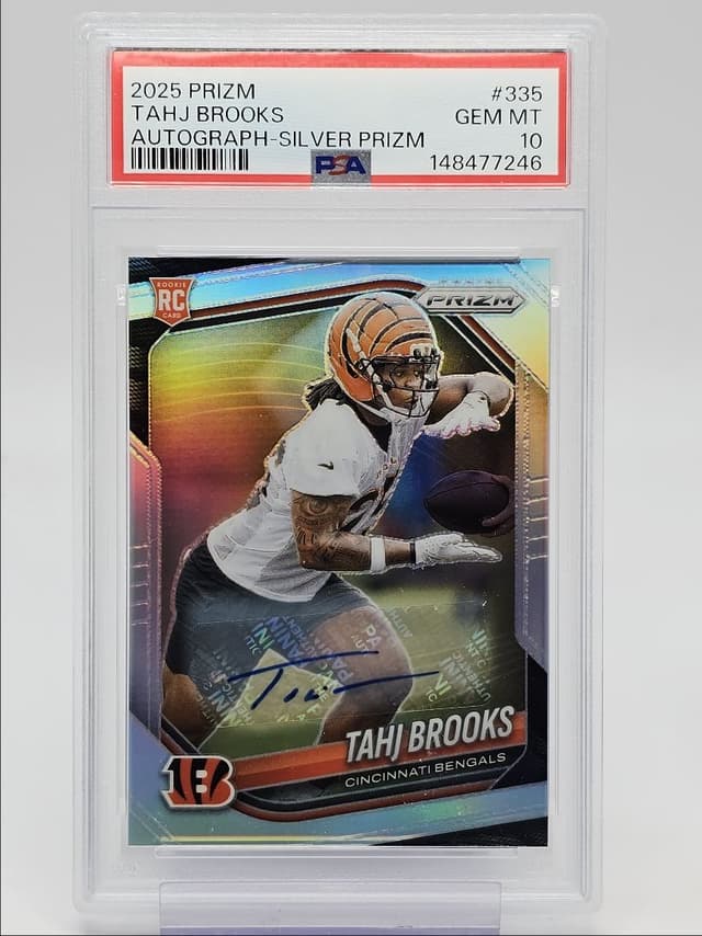 Tahj Brooks Panini Prizm #335 Autograph-Silver Prizm