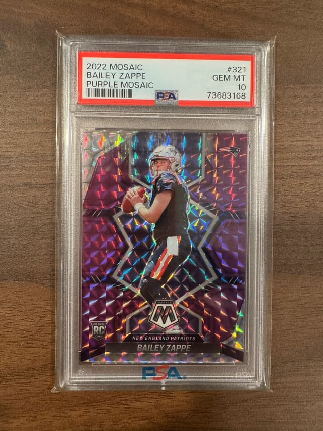 Bailey Zappe Panini Mosaic #321 Purple Mosaic