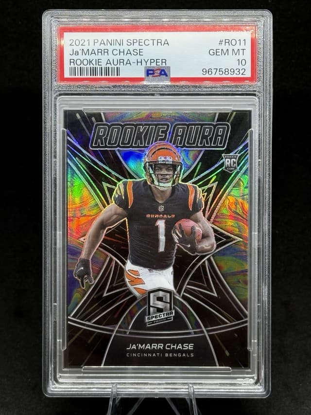 JaMarr Chase Panini Spectra Rookie Aura #RO11 Hyper