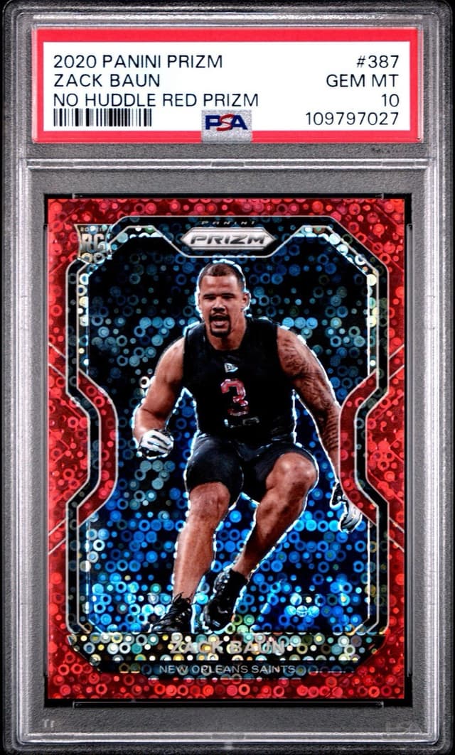 Zack Baun Panini Prizm #387 No Huddle Red Prizm