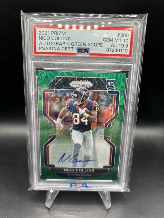 Nico Collins Panini Prizm #360 Autograph-Green Scope