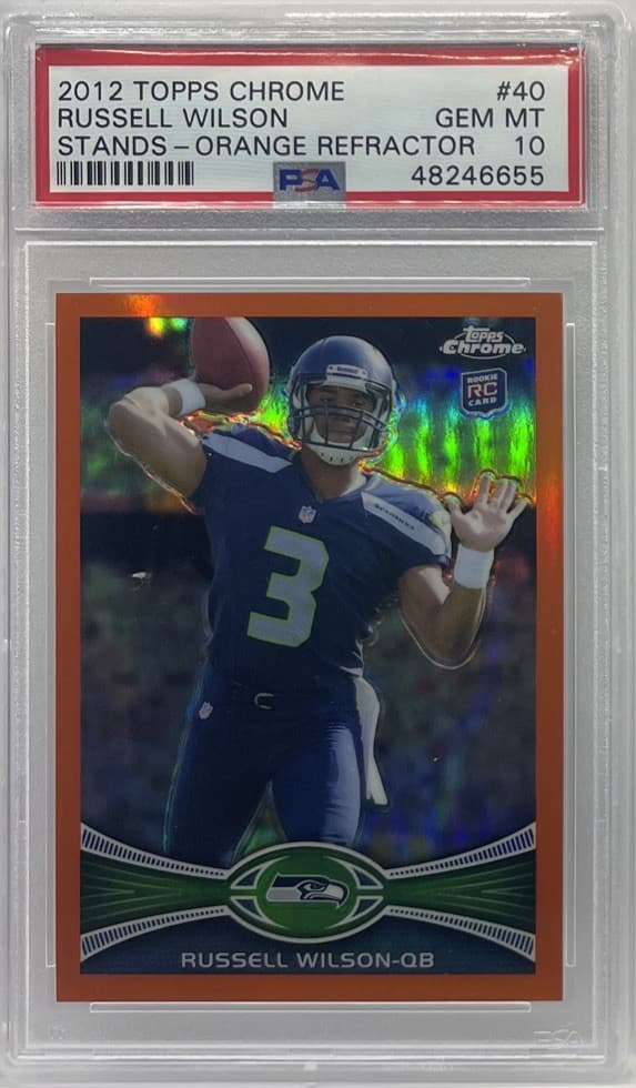 Russell Wilson Topps Chrome #40 Stands-Orange Refractor
