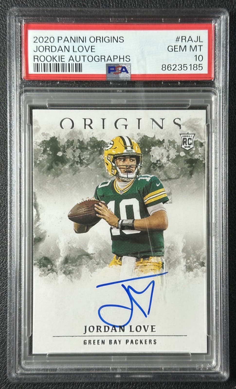 Jordan Love Panini Origins Rookie Autographs #RAJL Base
