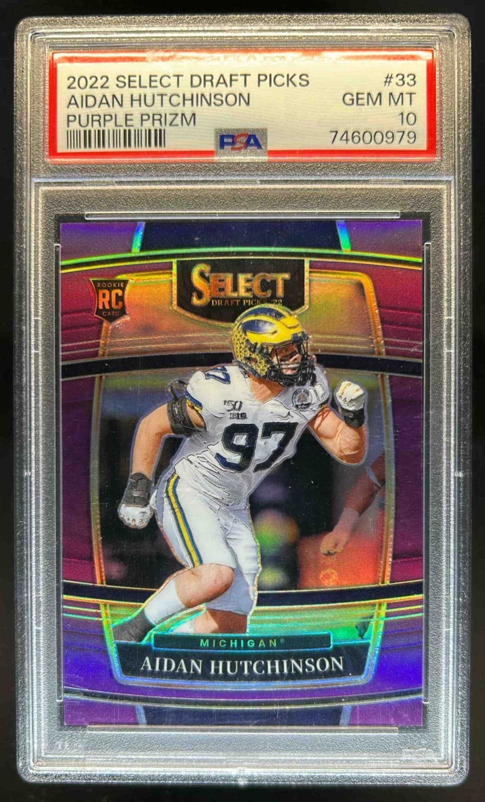 Aidan Hutchinson Panini Select Draft Picks #33 Purple Prizm