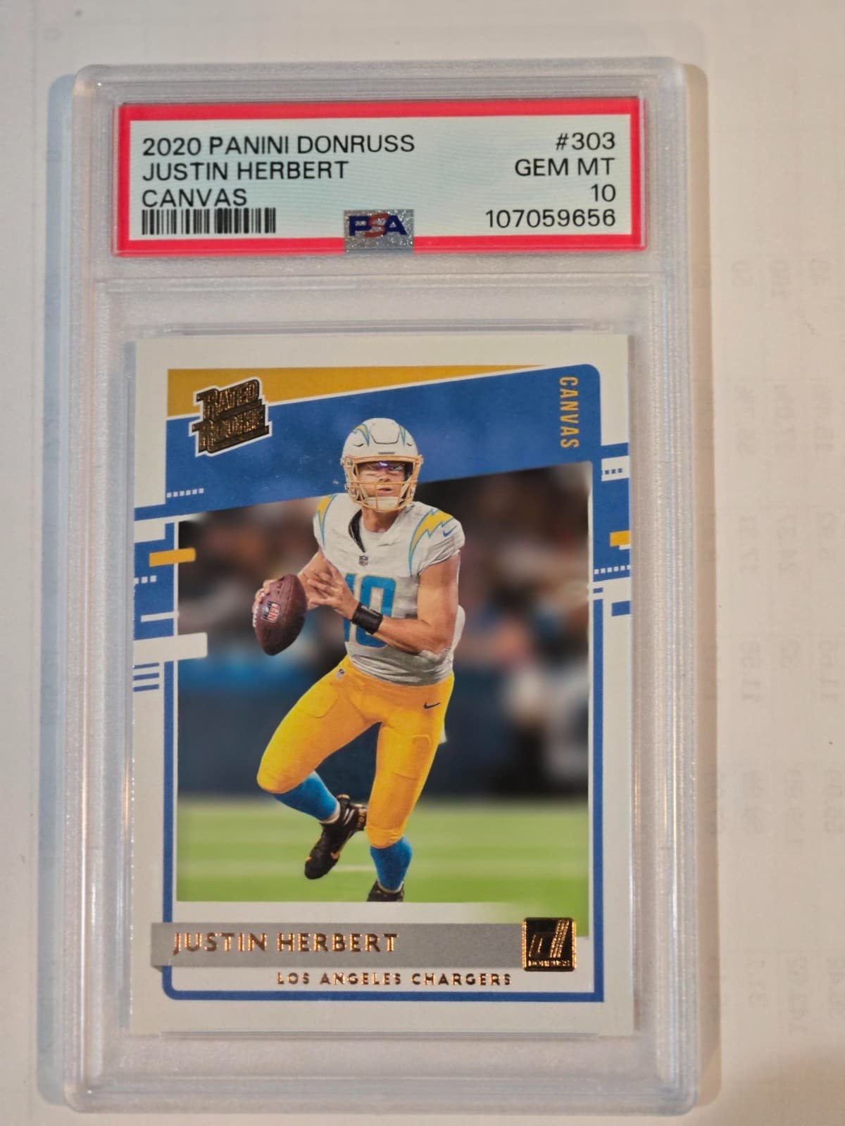 Justin Herbert Panini Donruss #303 Canvas