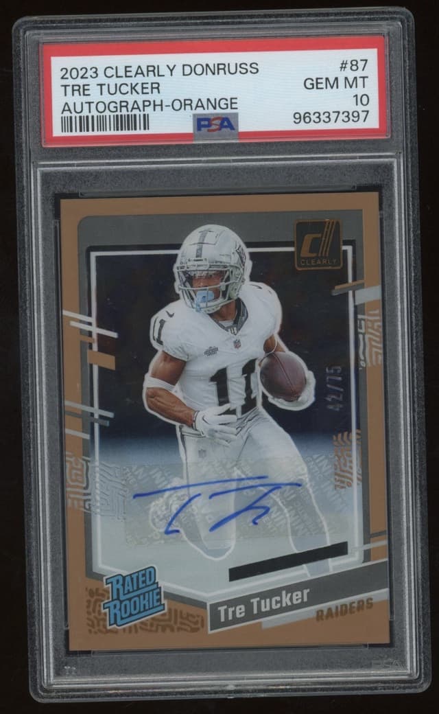 Tre Tucker Panini Clearly Donruss #87 Autograph-Orange