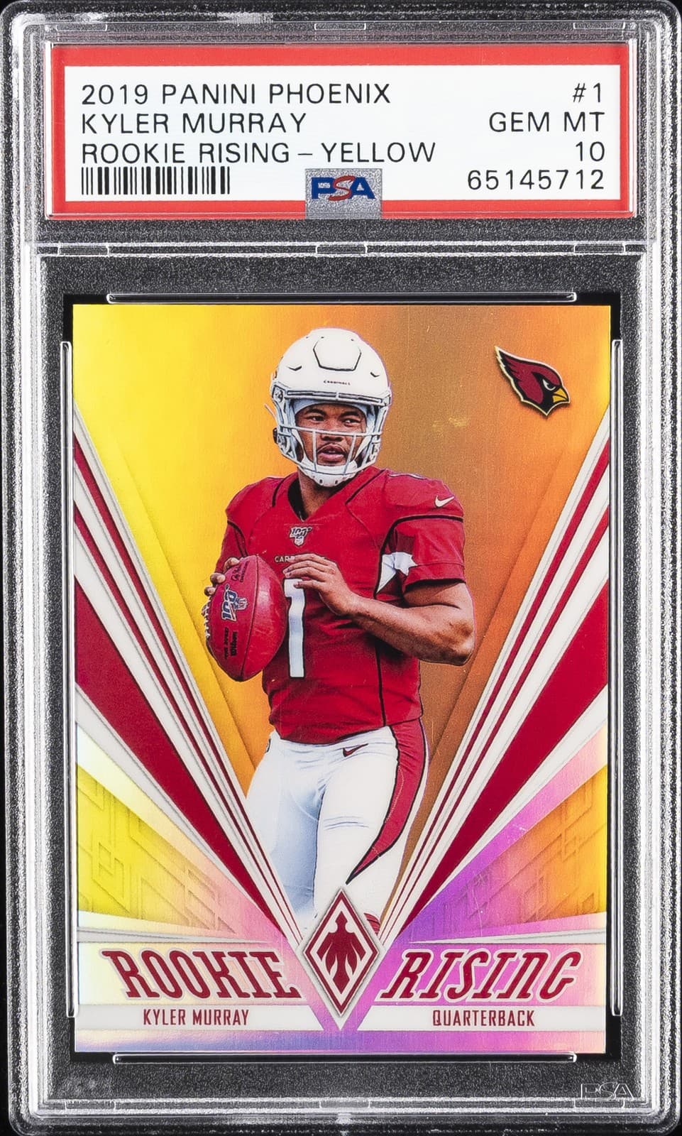 Kyler Murray Panini Phoenix Rookie Rising #1 Yellow