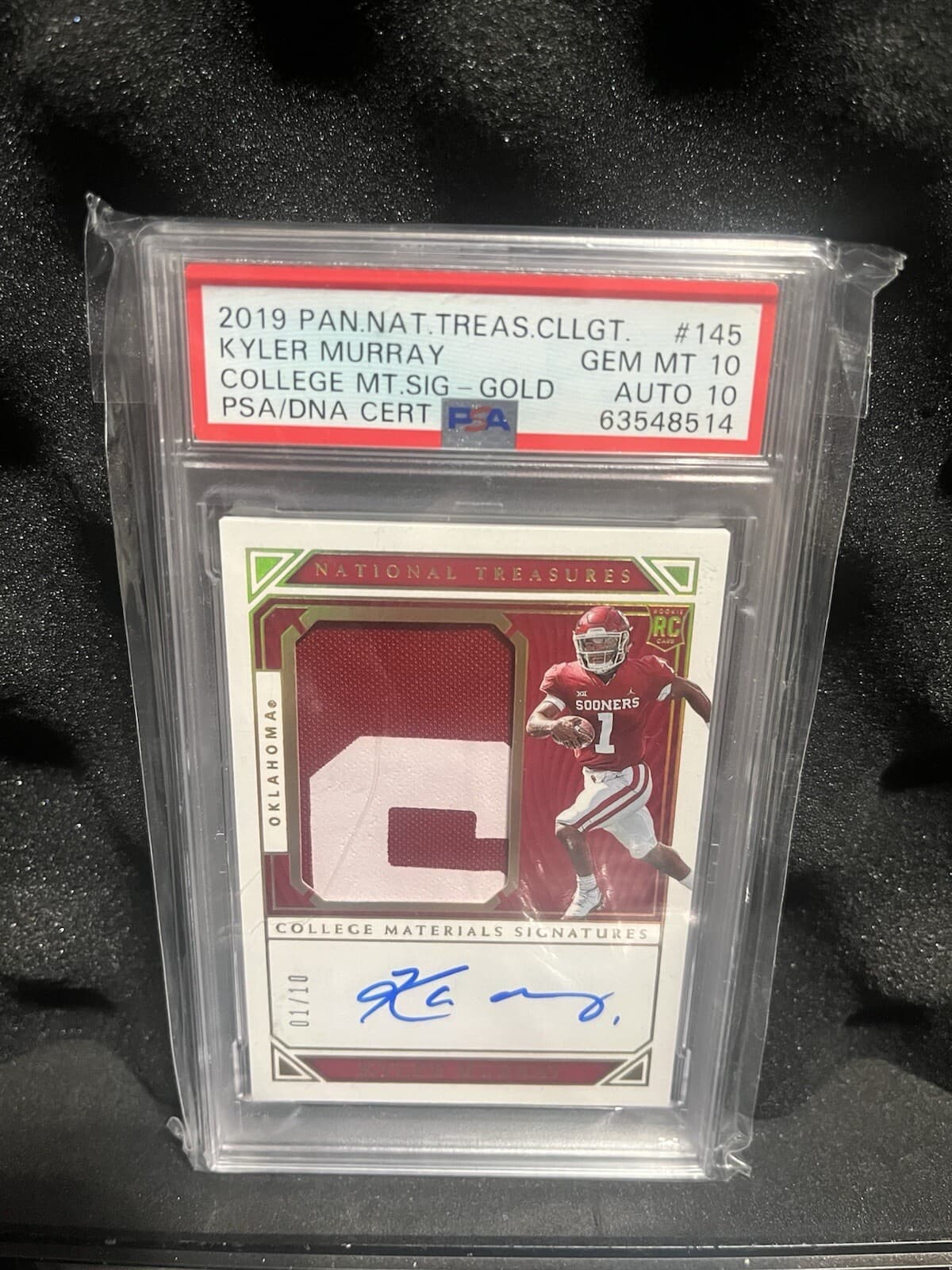 Kyler Murray Panini National Treasures Collegiate #145 Rookie Autograph