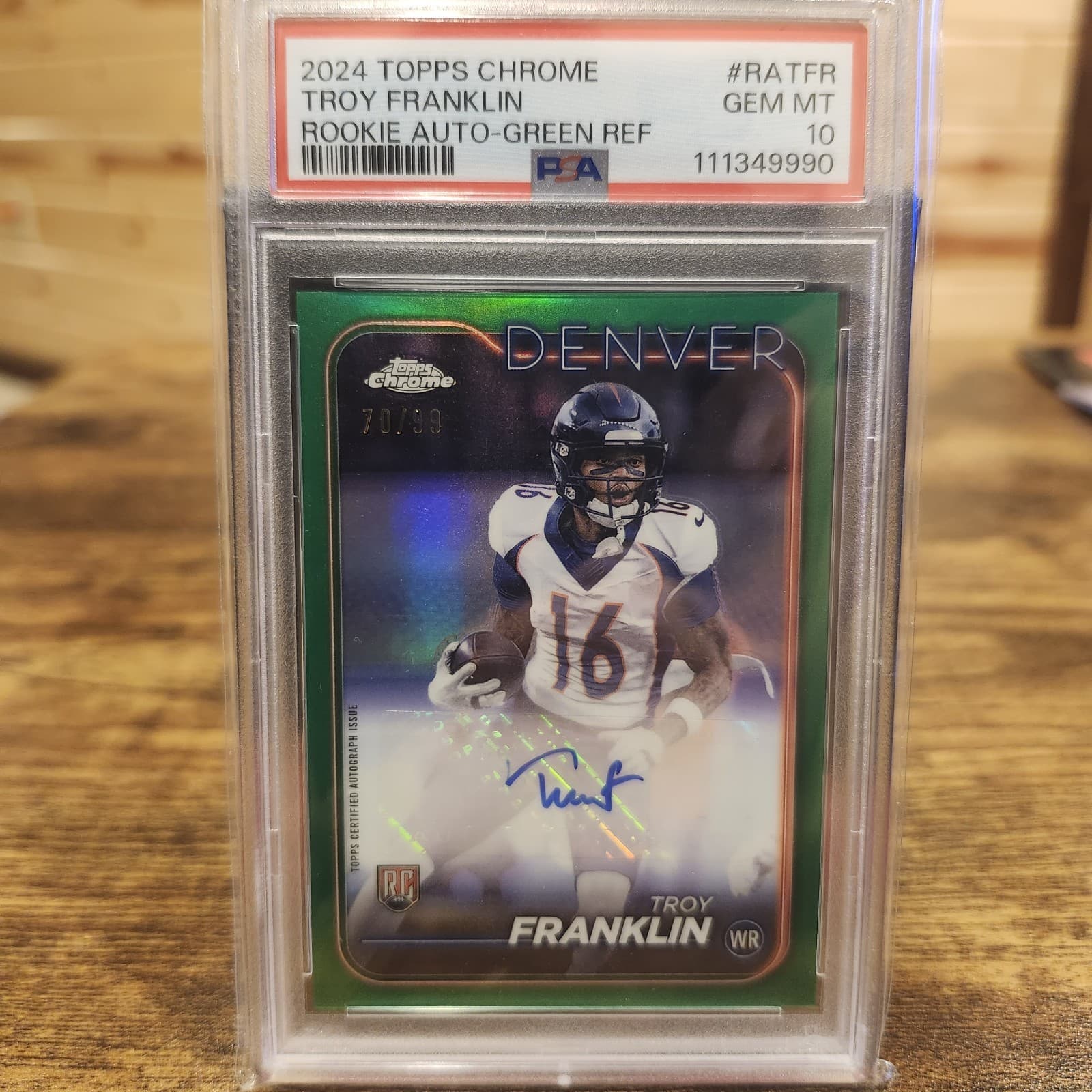 Troy Franklin Topps Chrome Rookie Autographs Variations #RATFR Base