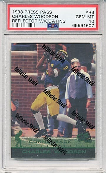 Charles Woodson Press Pass #R3 Reflector w/Coating