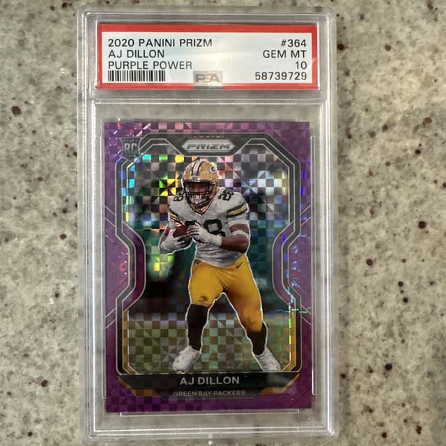 AJ Dillon Panini Prizm #364 Purple Power