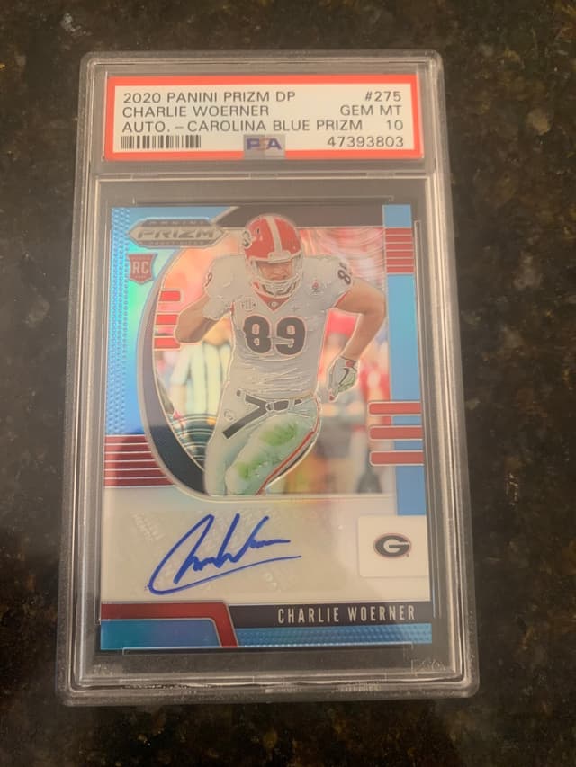 Charlie Woerner Panini Prizm Draft Picks #275 Autograph-Carolina Blue Prizm