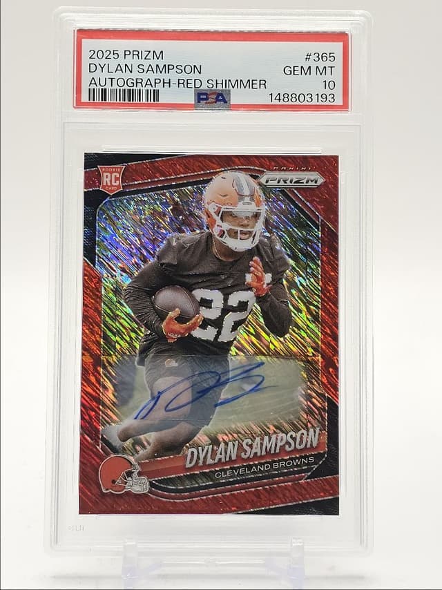 Dylan Sampson Panini Prizm #365 Autograph-Red Shimmer