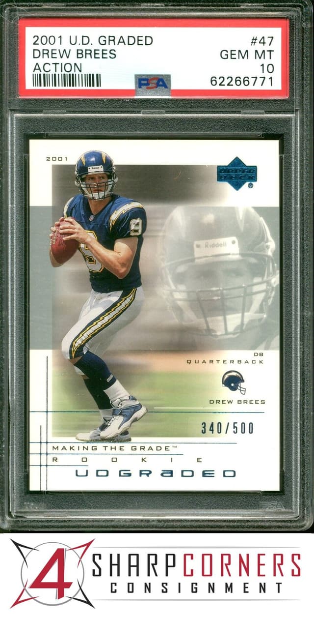 Drew Brees Upper Deck Graded #47 Action