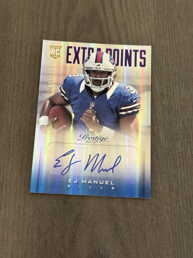 EJ Manuel Panini Prestige #231 Autograph-Extra Points Purple