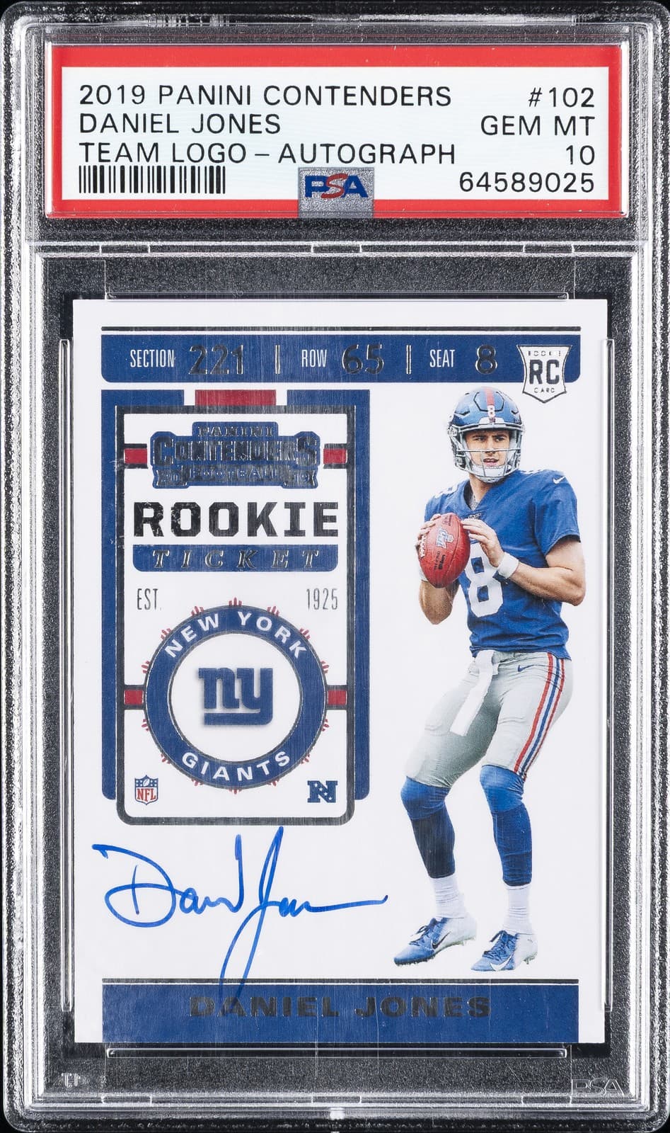Daniel Jones Panini Contenders #102 Team Logo-Autograph