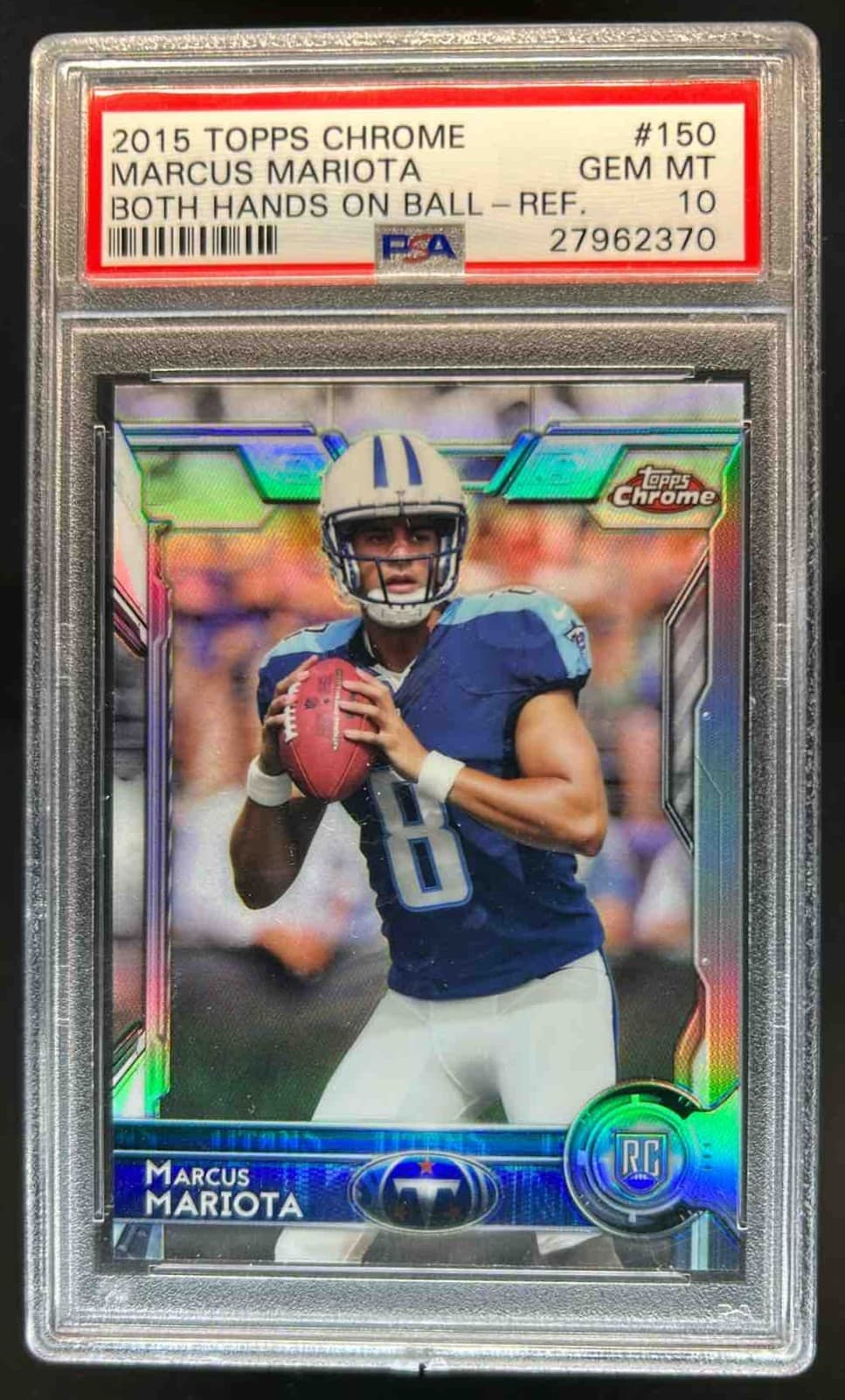 Marcus Mariota Topps Chrome #150 Throwing-Autograph-Refractor