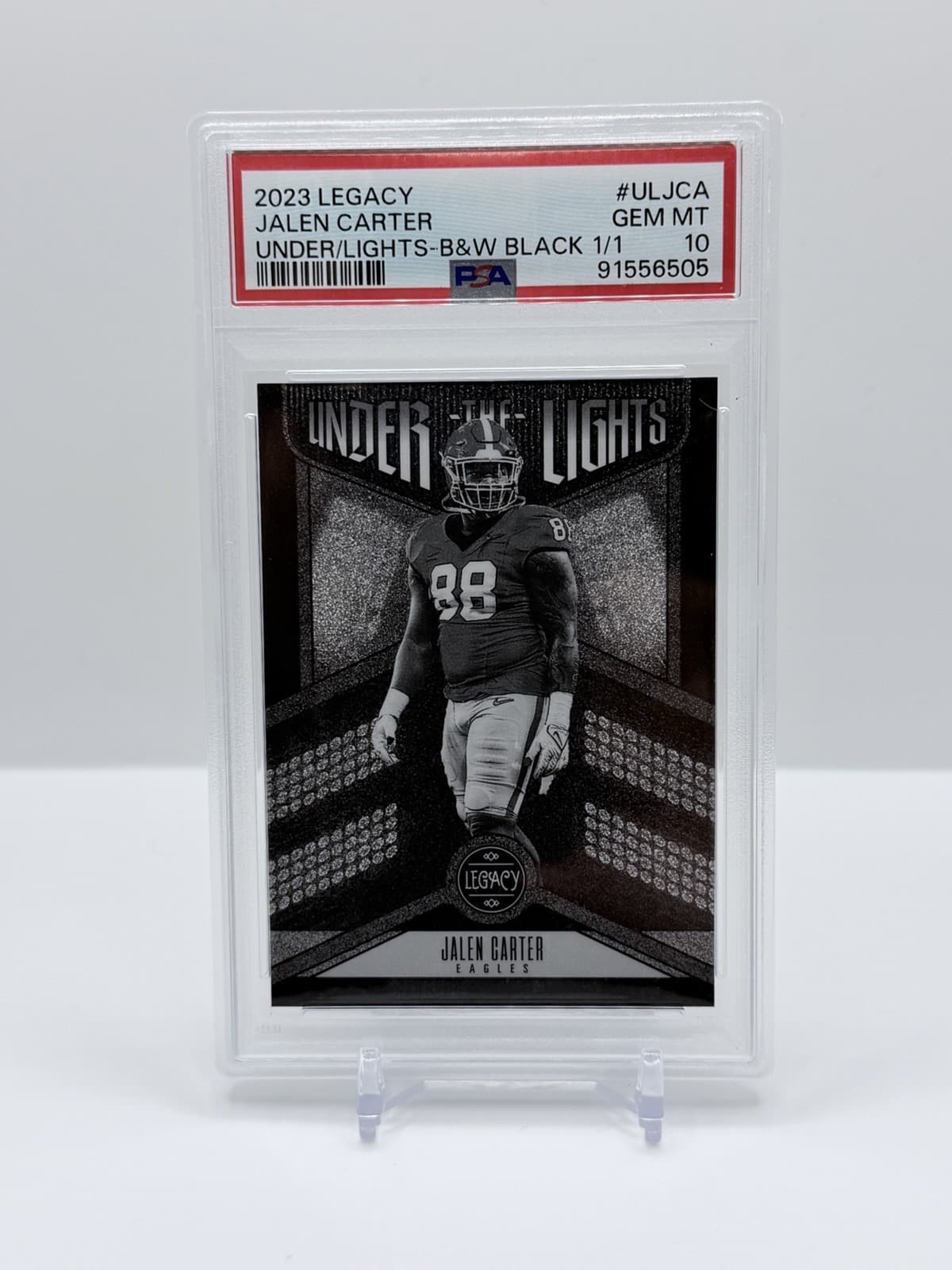 Jalen Carter Panini Legacy Under the Lights #ULJCA Black & White