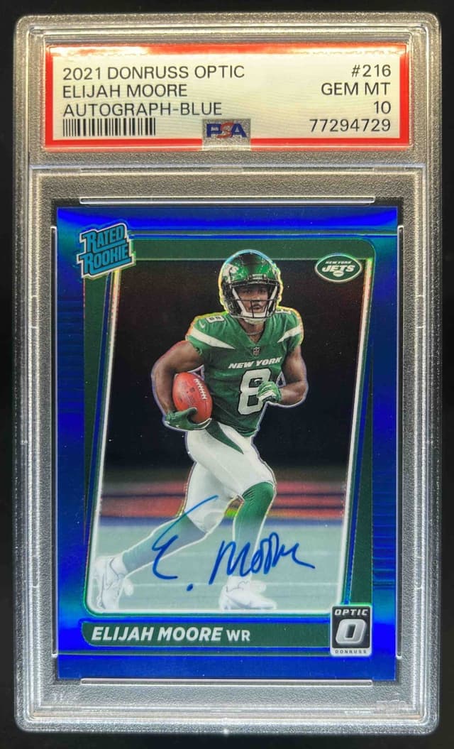Elijah Moore Panini Donruss Optic #216 Autograph-Blue
