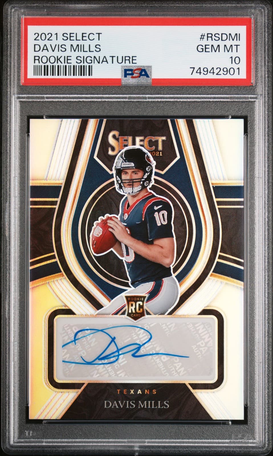 Davis Mills Panini Select Rookie Signatures #RSDMI Base