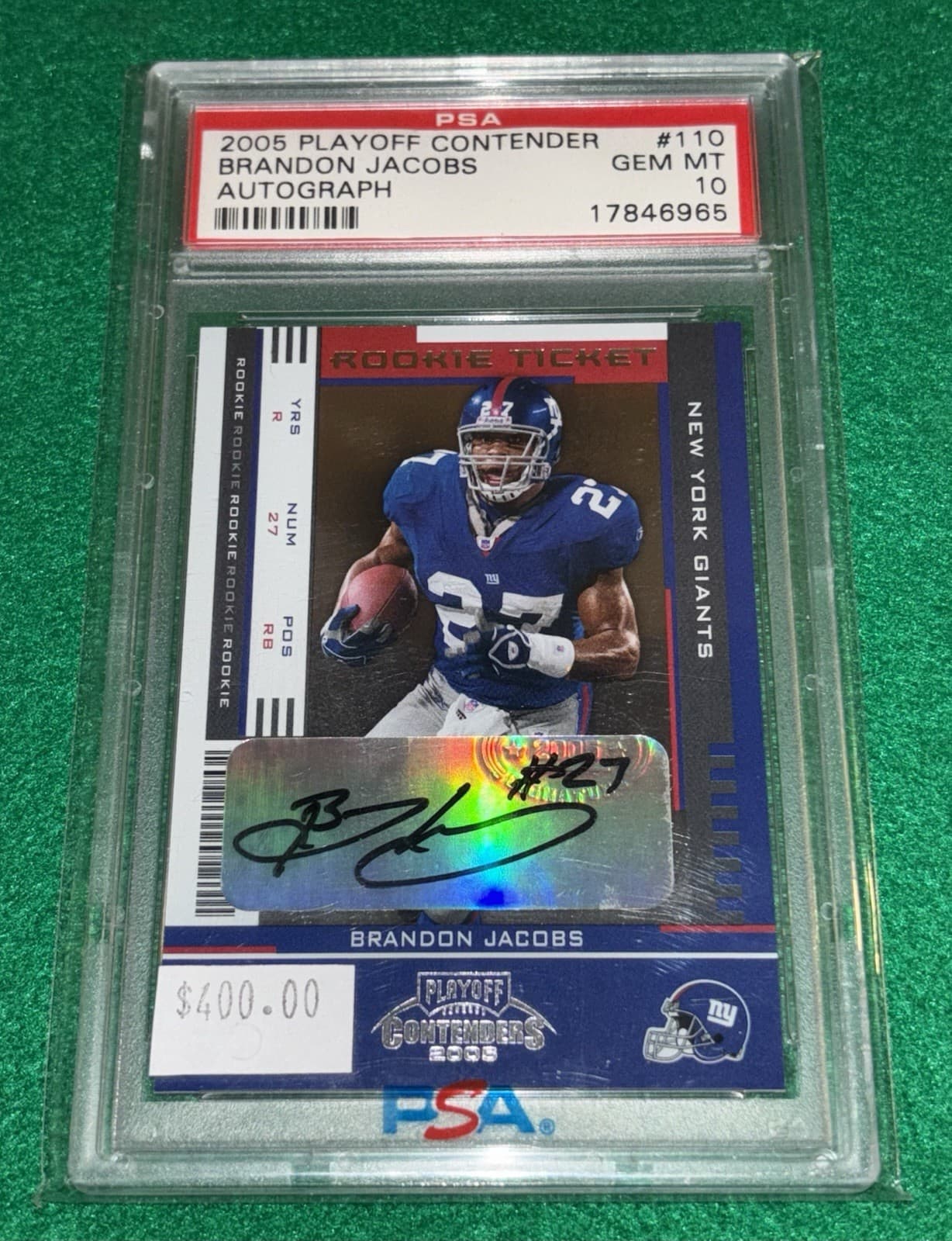 Brandon Jacobs Playoff Contenders #110 Autograph