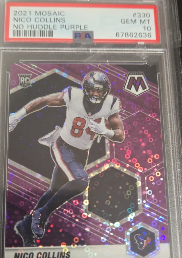 Nico Collins Panini Mosaic #330 No Huddle Purple