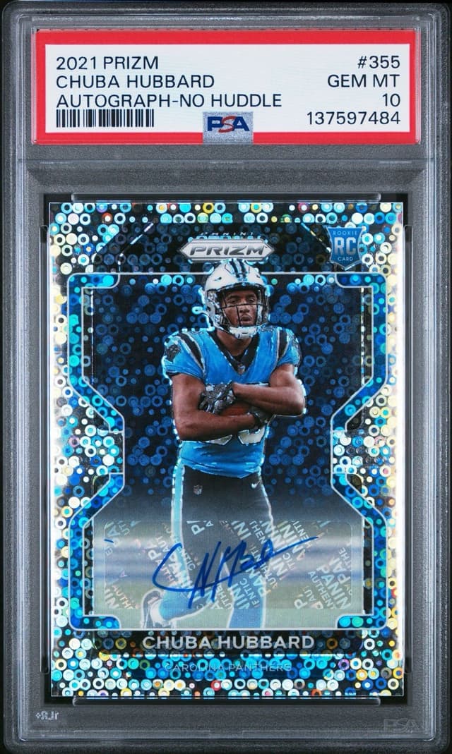 Chuba Hubbard Panini Prizm #355 Autograph-No Huddle