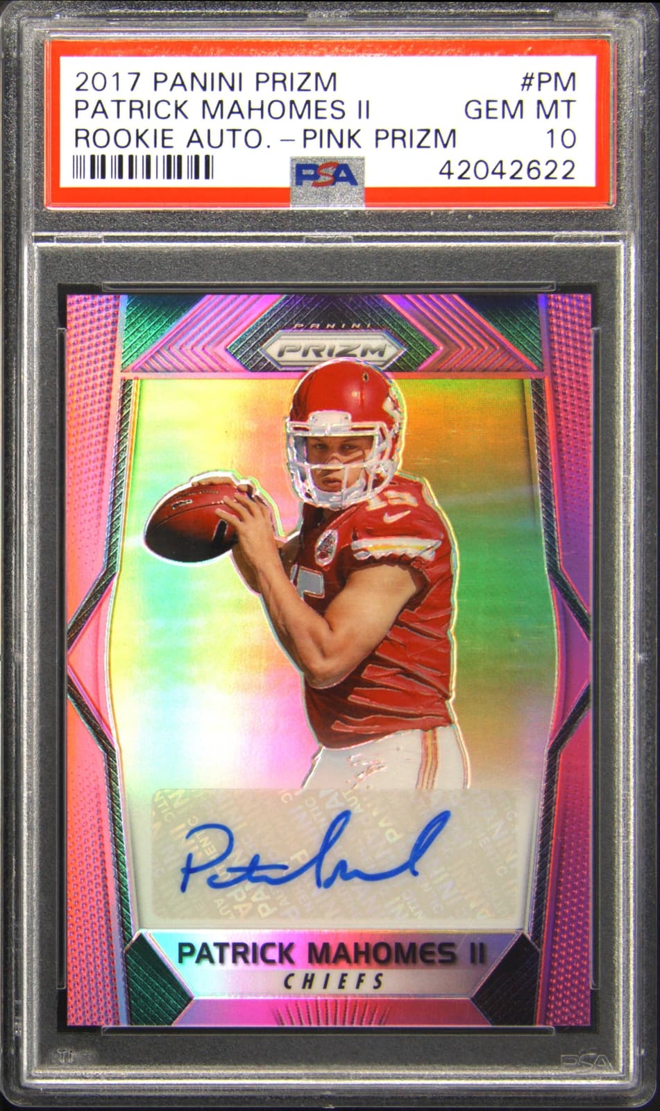 Patrick Mahomes Panini Prizm Rookie Autographs #PM Pink Prizm