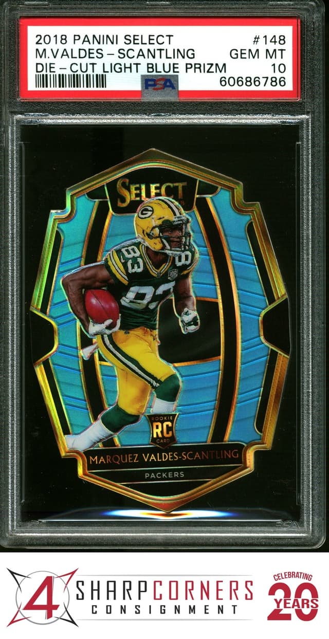 Marquez Valdes-Scantling Panini Select #148 Die-Cut Light Blue Prizm