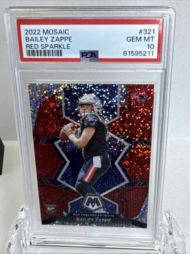 Bailey Zappe Panini Mosaic #321 Red Sparkle