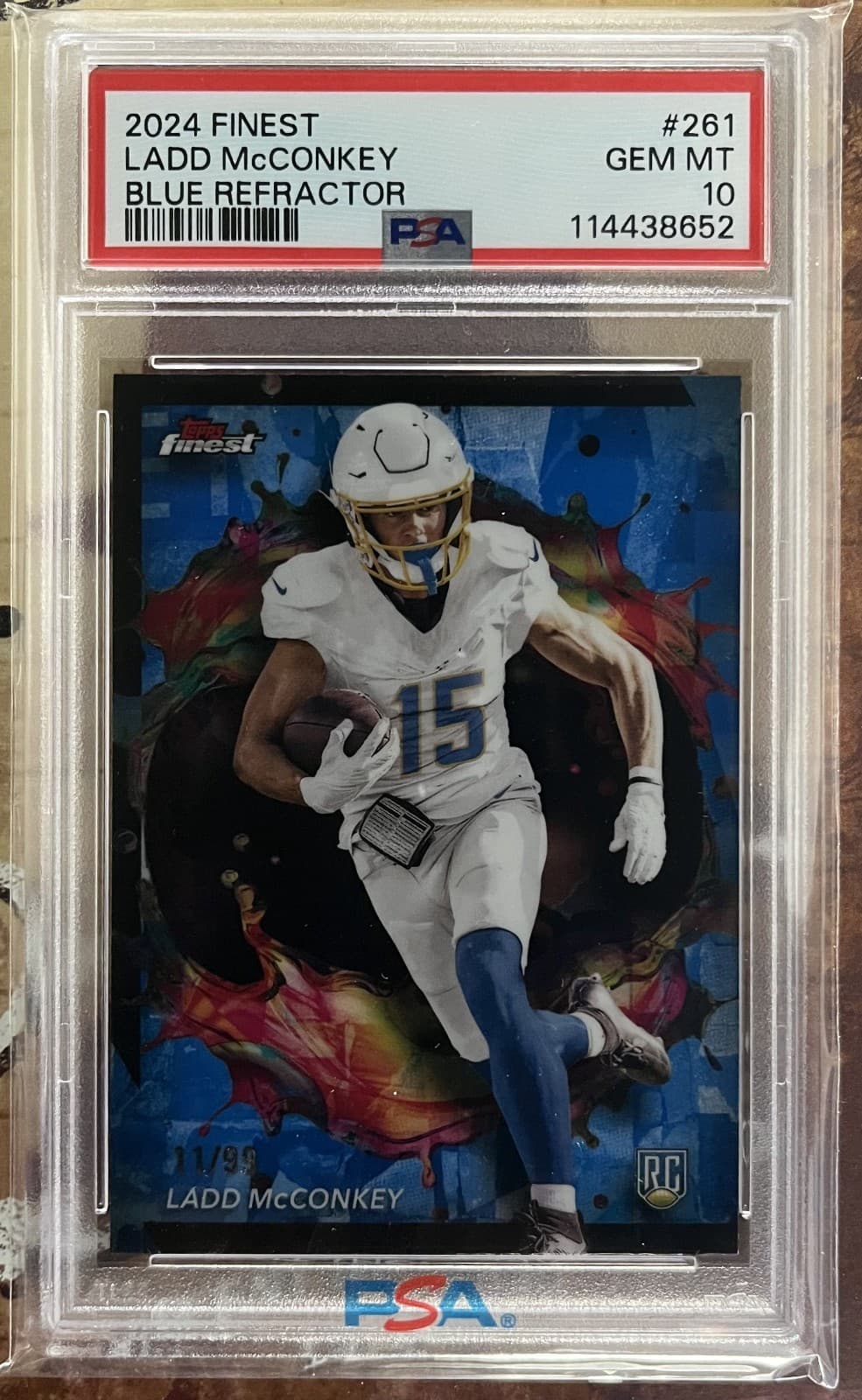 Ladd McConkey Topps Finest #261 Blue Refractor